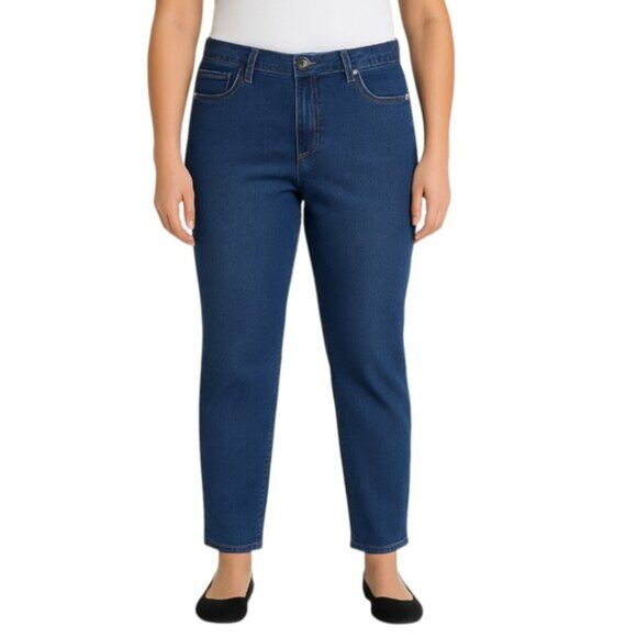 Gloria Vanderbilt Amanda Blue Denim Jeans Cotton Stretch Sequins 32 x 28 Size 12 - Picture 1 of 15